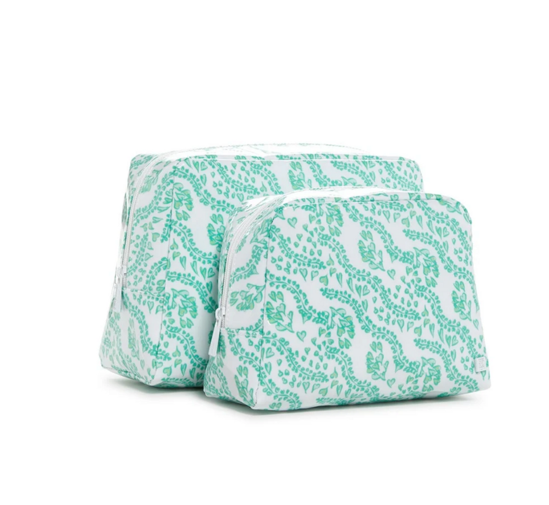 Green Hearts Luxe Gloss Wash Bag