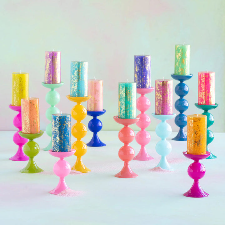 Bright Colorful Candlestick Holders
