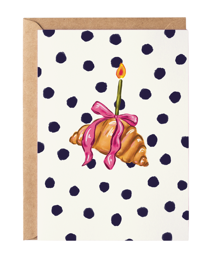 Croissant with Bow Card