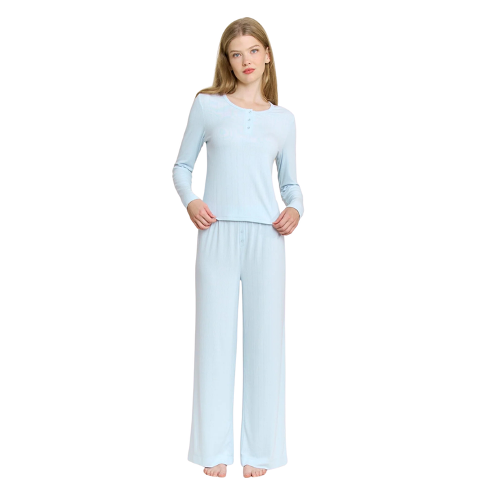 Dreamy Blissful Long Henley Set