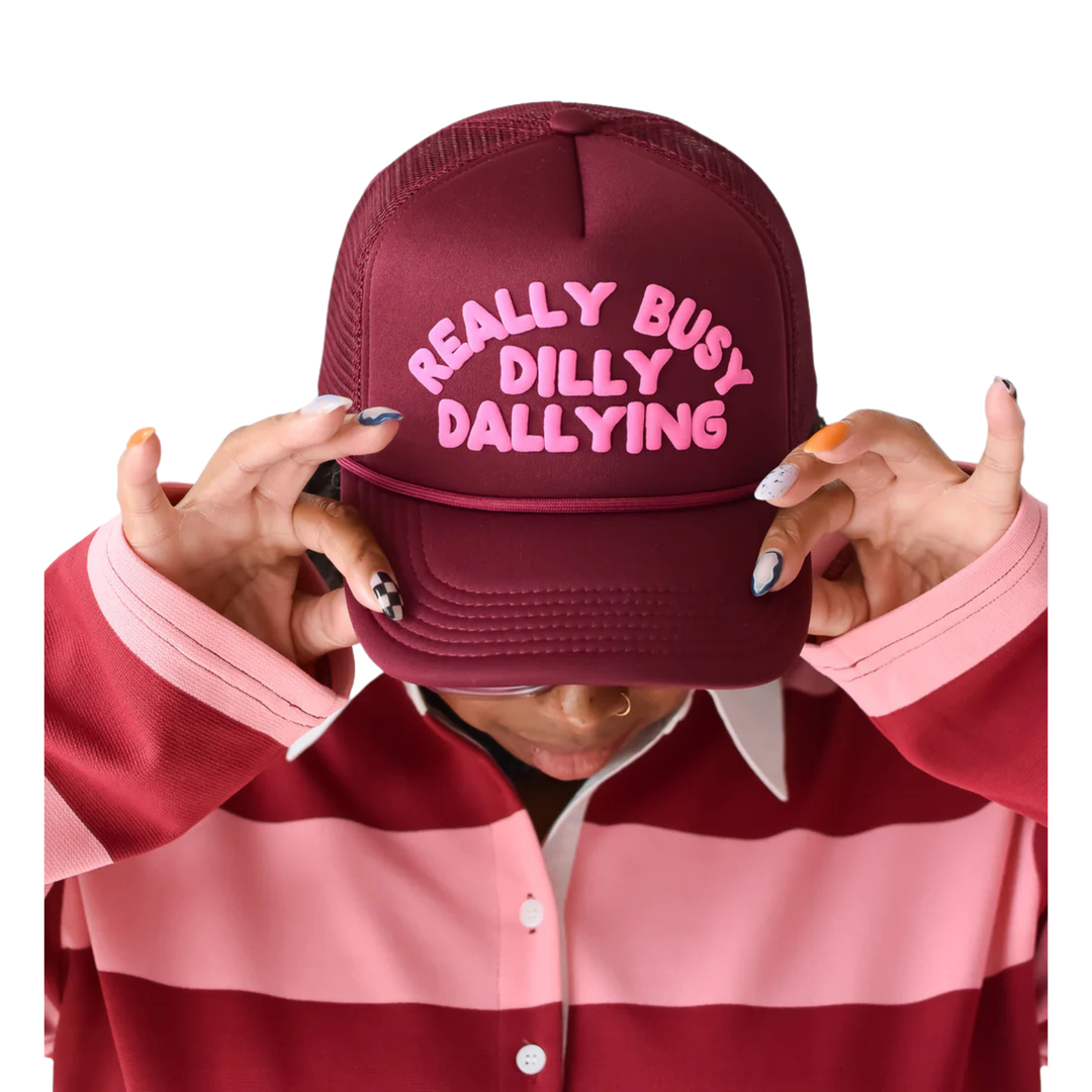 Burgundy Dilly Dally Trucker Hat