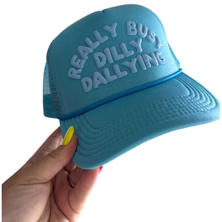 Blue Dilly Dally Trucker Hat