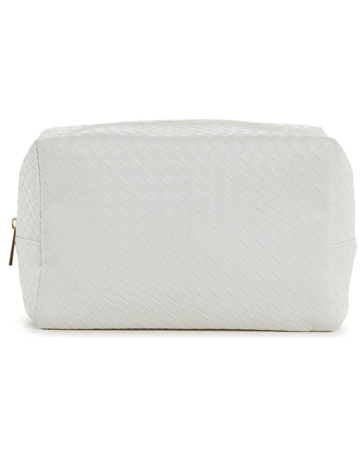 Woven Blanc Cosmetic Bag