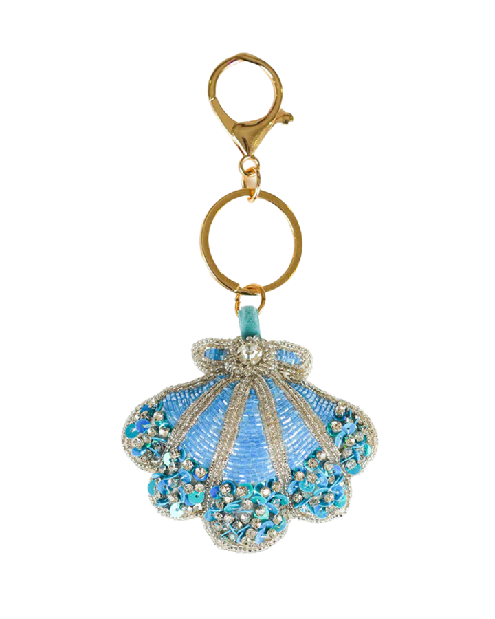Ocean Beach Shell Hand-Beaded Boho Bag Charm