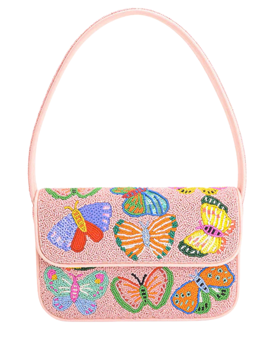 Butterfly Garden Beaded Shoulder Bag