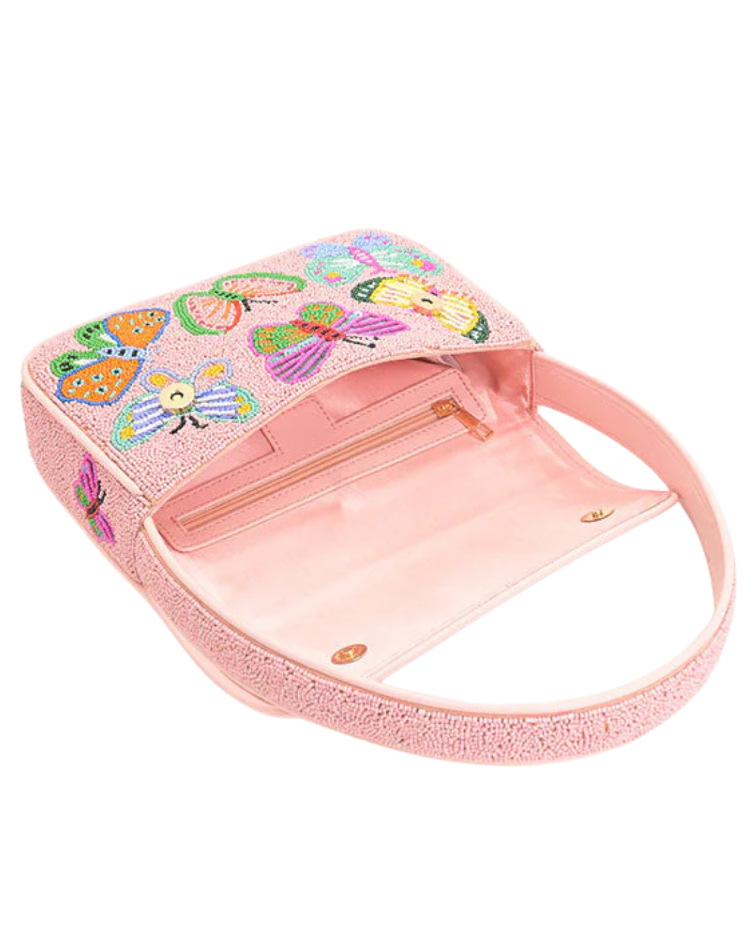 Butterfly Garden Beaded Shoulder Bag