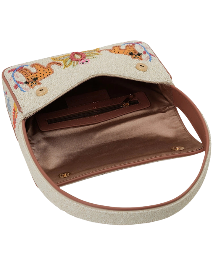 Safari Luxe Leopard Hand-Beaded Shoulder Bag