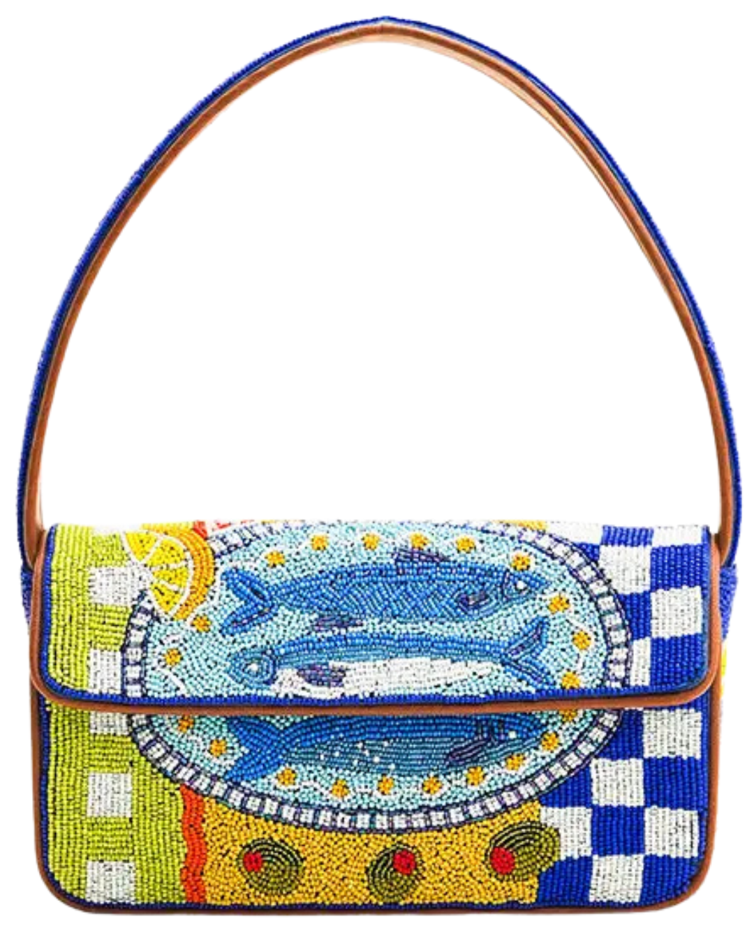 Mediterranean Sardine Hand-Beaded Shoulder Bag