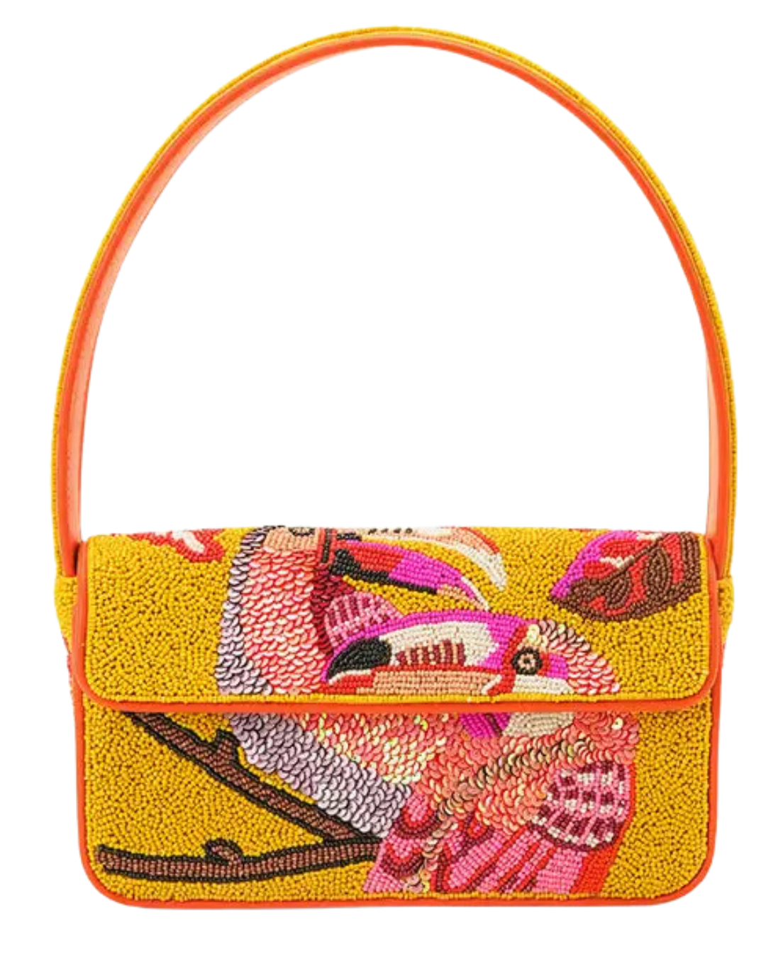 Tropical Toucan Handcrafted Beaded Shoulder Bag