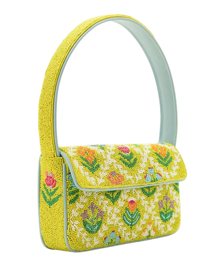 Mod Garden Geo Floral Beaded Shoulder Bag
