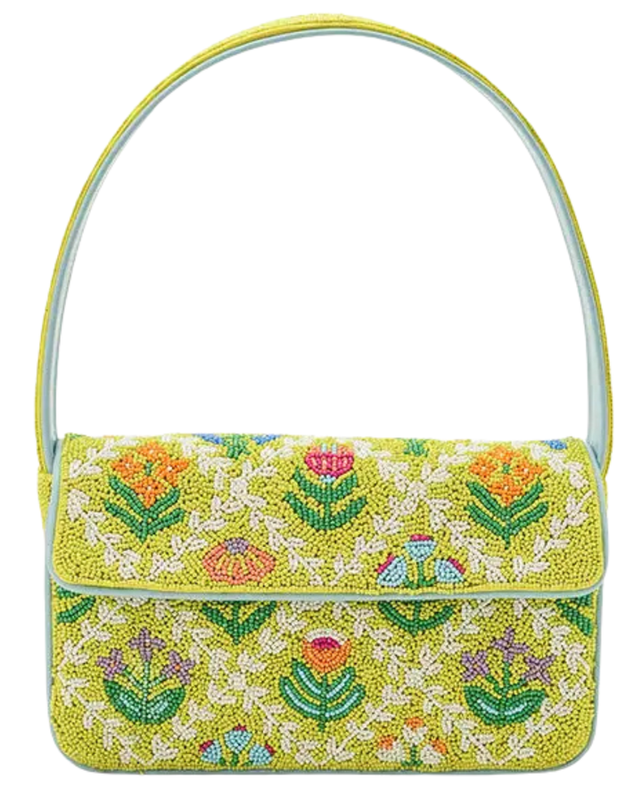 Mod Garden Geo Floral Beaded Shoulder Bag