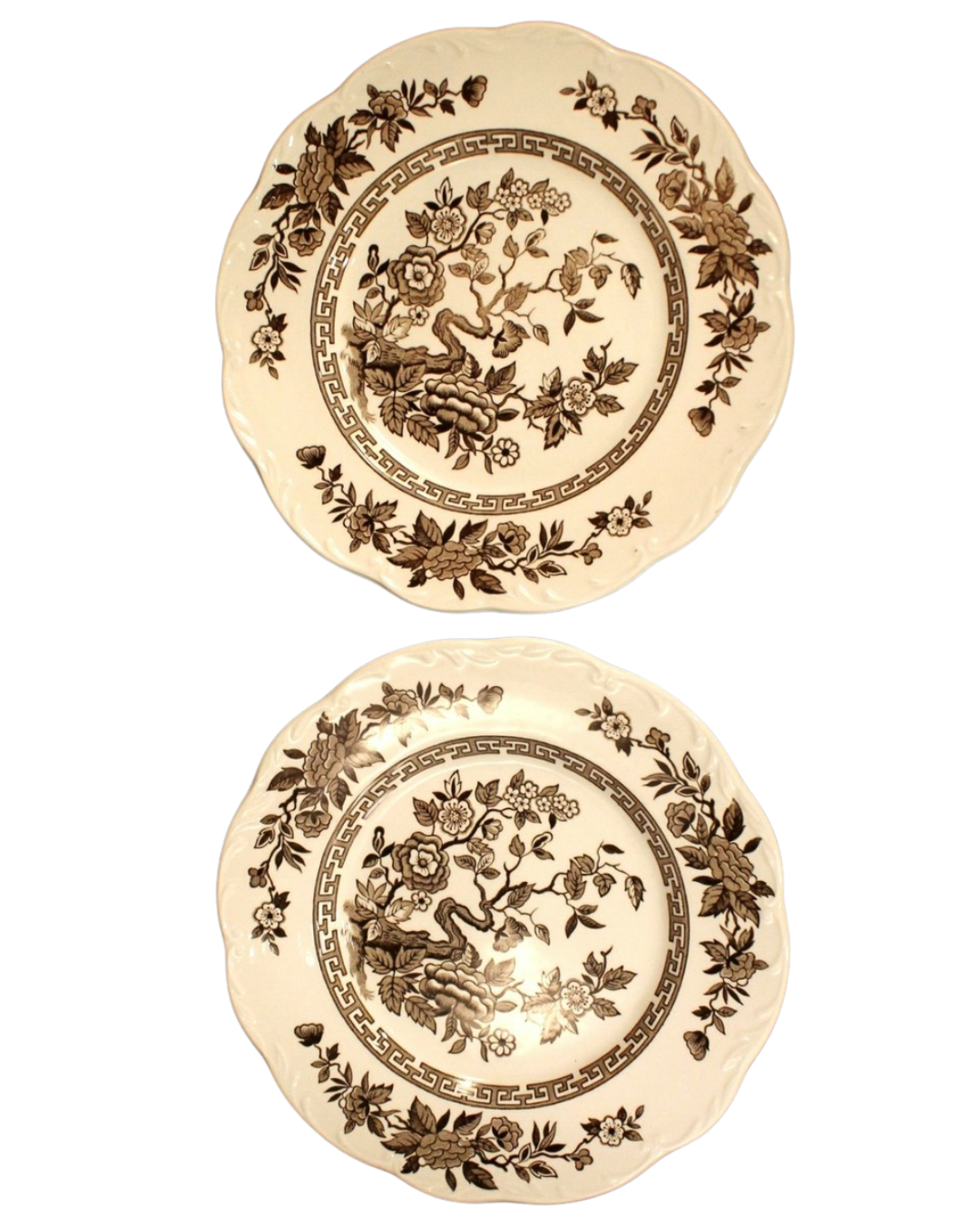 Handpainted Brown Chinoserie Plate Posh Die-Cut Placemat