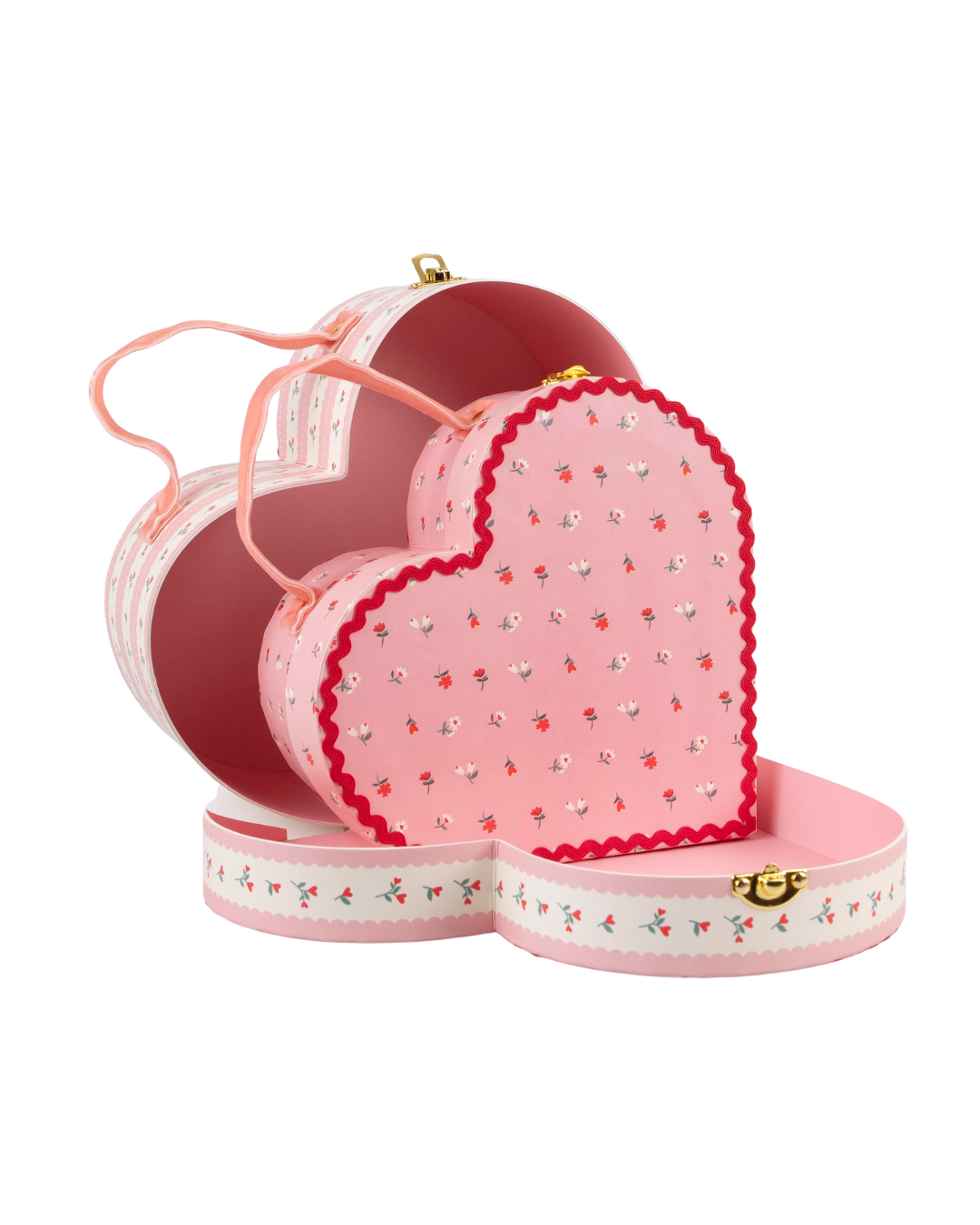 Vintage Rose Heart Suitcases