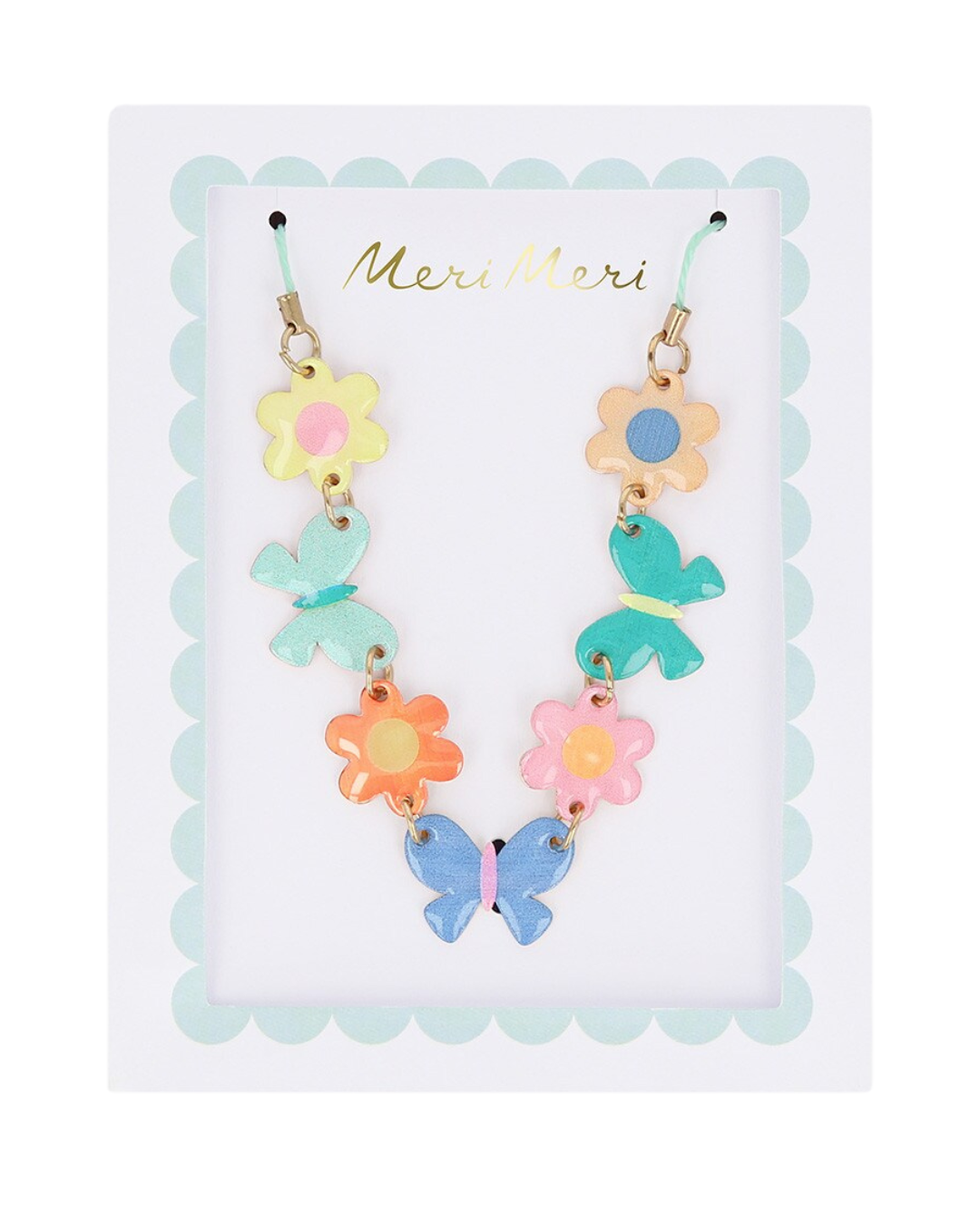 Butterflies & Flowers Enamel Charm Necklace