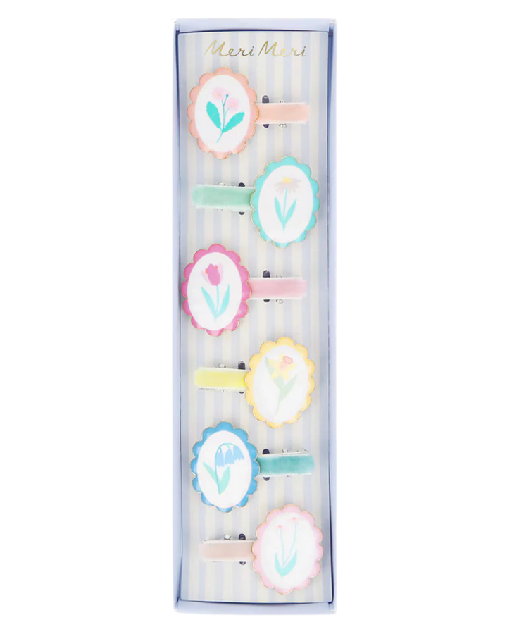 Flower Cameo Hair Clips