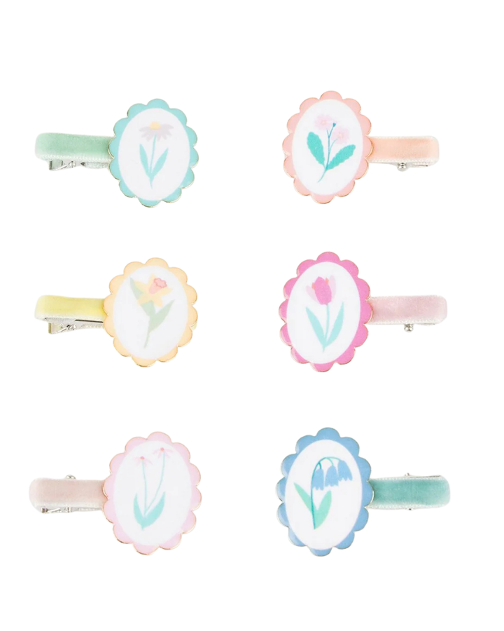 Flower Cameo Hair Clips