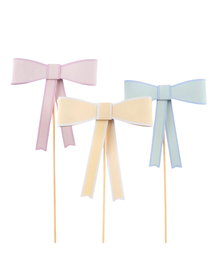 Pastel Bow Cake Toppers