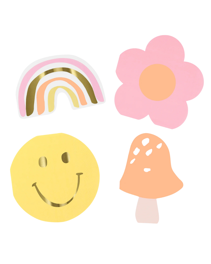 Happy Face Icons Diecut Napkins