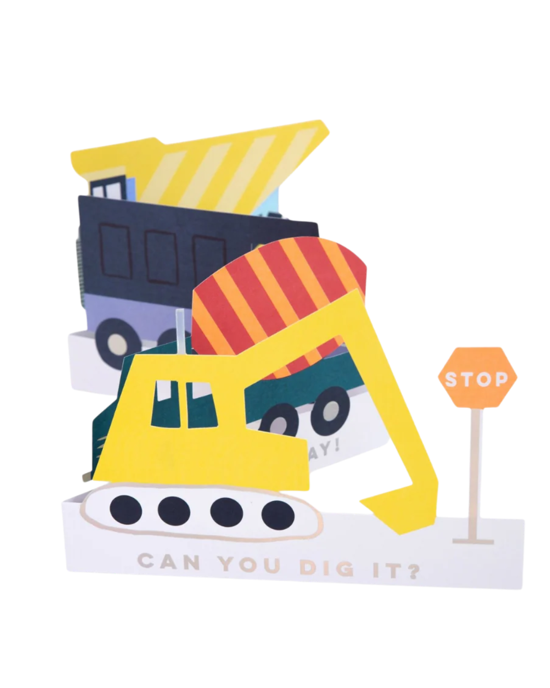 Construction Vehicles Birthday Card