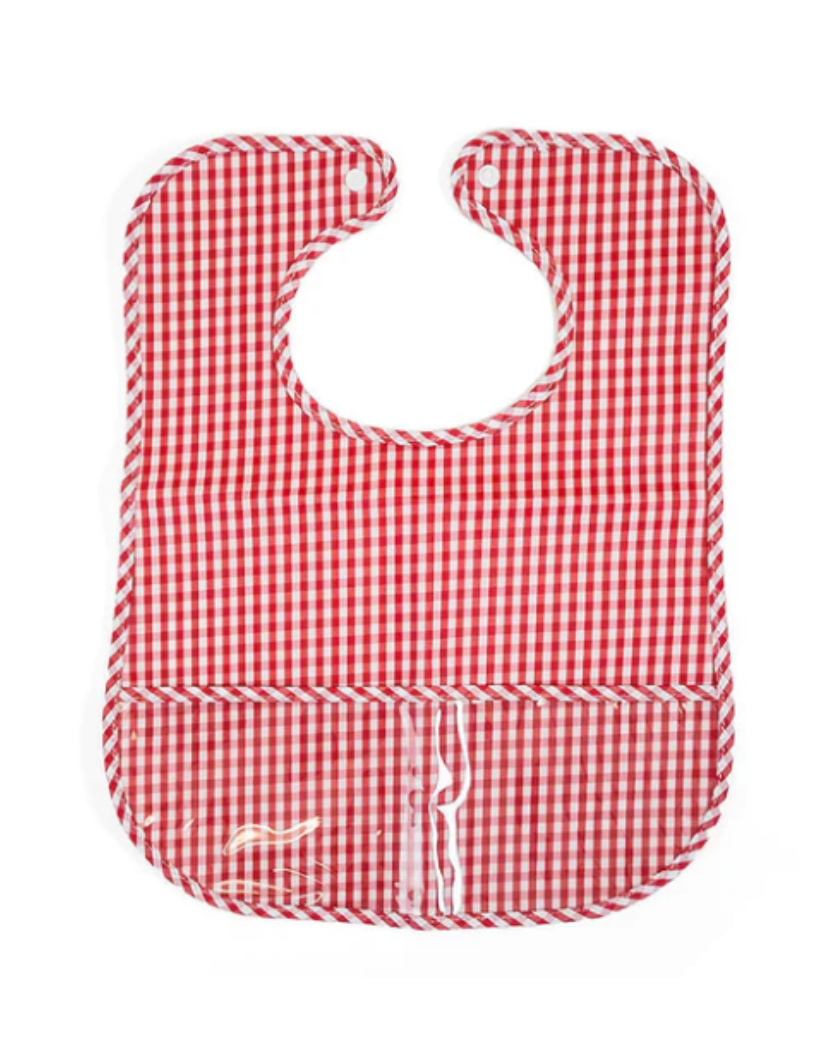 Gingham Red Bib