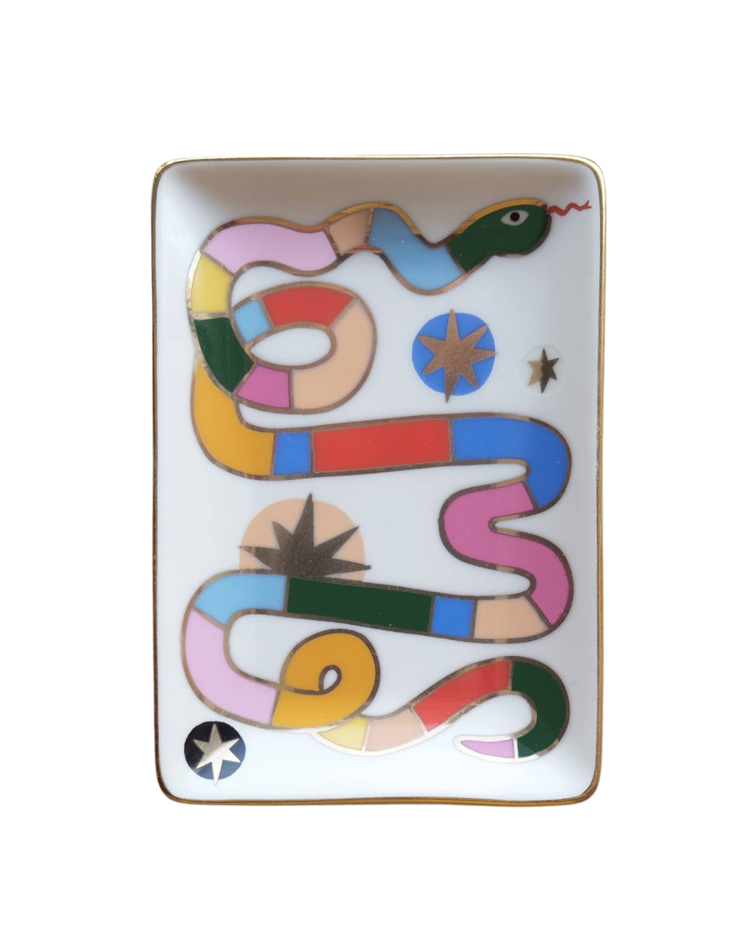 Rainbow Snake Porcelain Trinket Dish