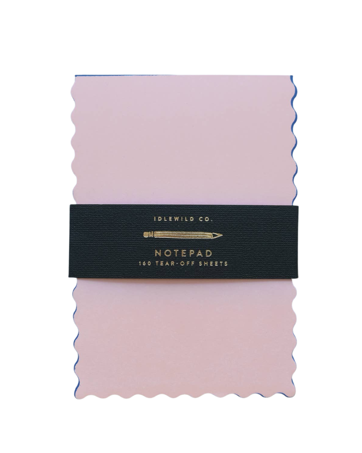 Peach + Indigo Edge Mini Wave Shaped Notepad