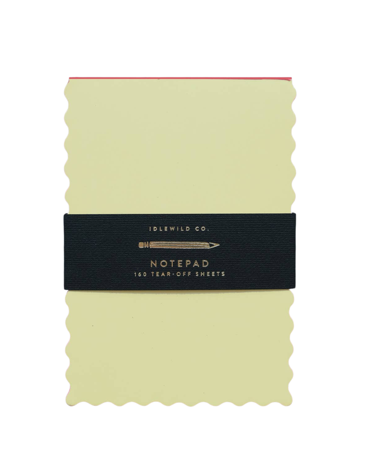 Citron + Hot Coral Edge Mini Wave Shaped Notepad