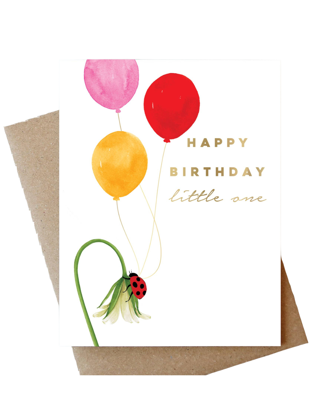 Lady Bug Balloons Birthday Greeting Card