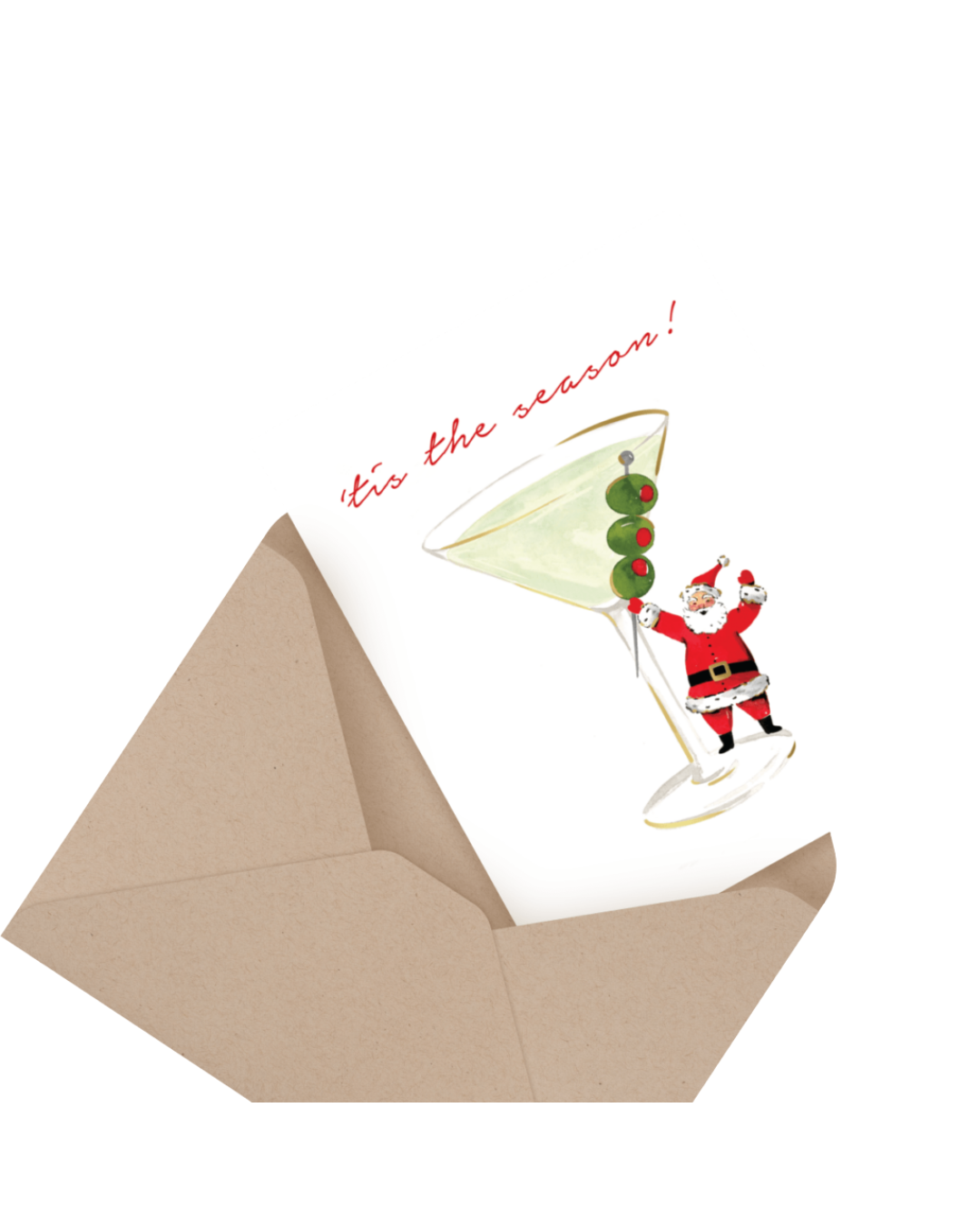 Santa Martini Holiday Box Set of Card