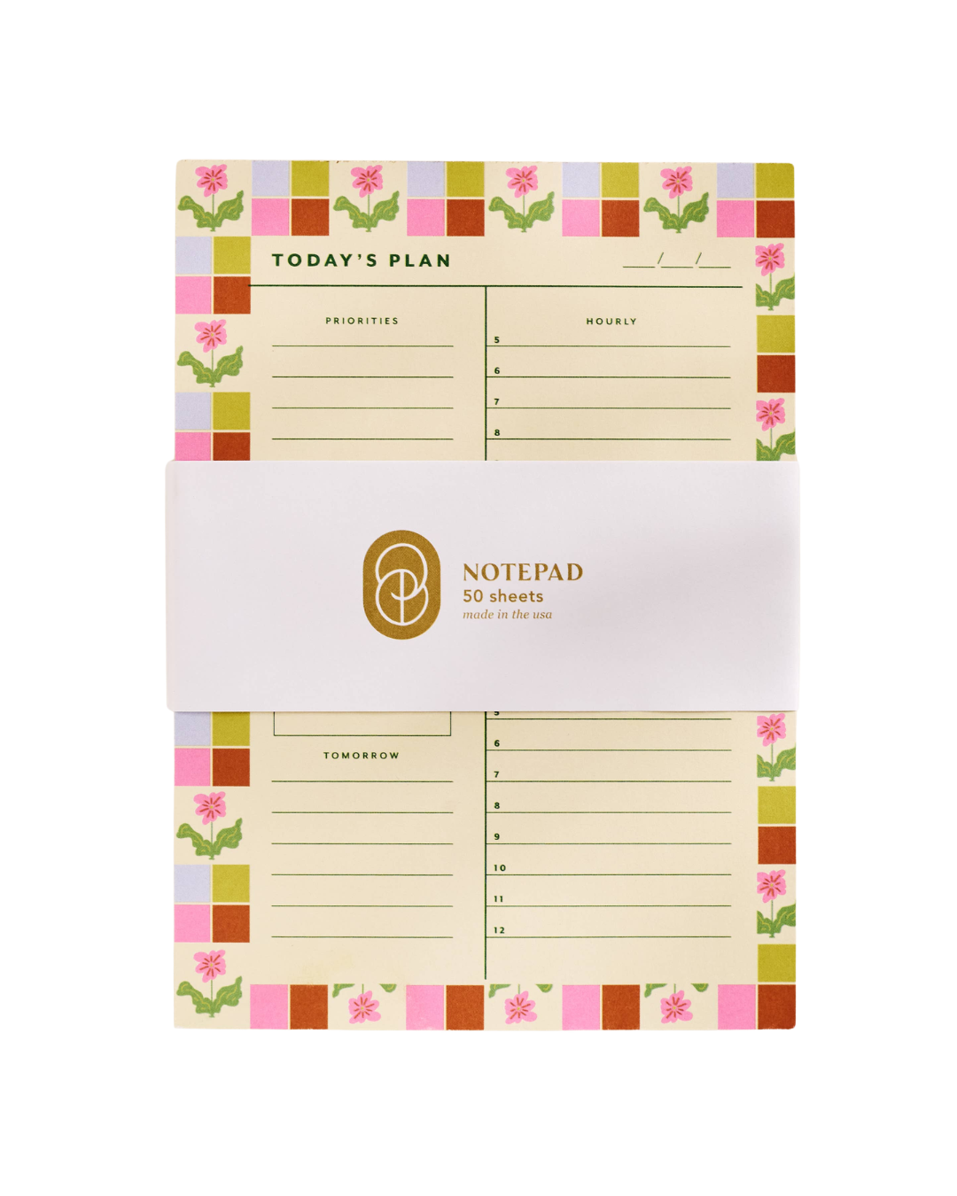 Checkered Flower Daily Planner Notepad