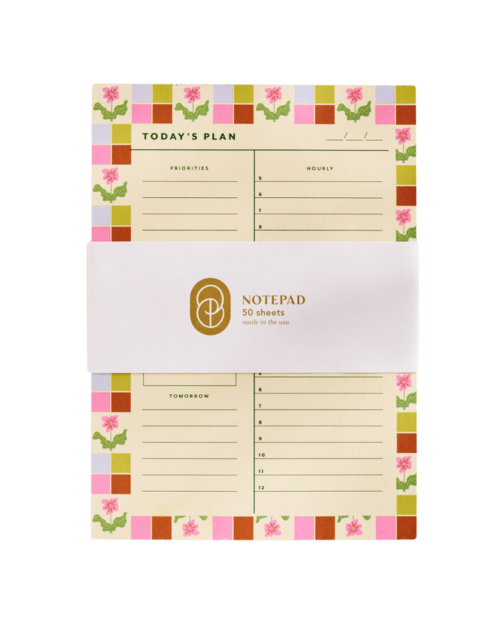 Checkered Flower Daily Planner Notepad