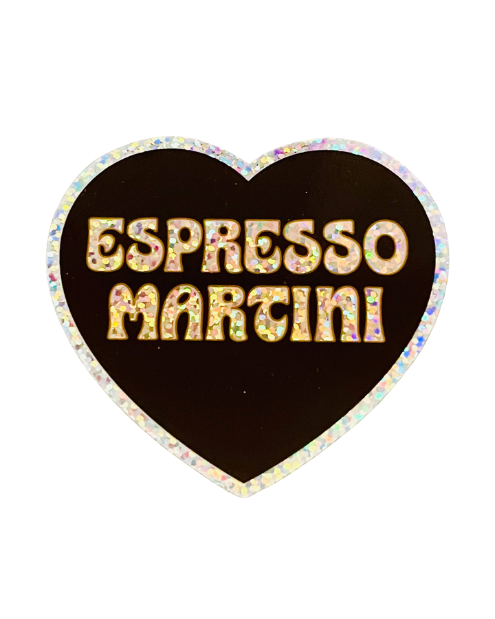 Espresso martini sparkly Heart Sticker