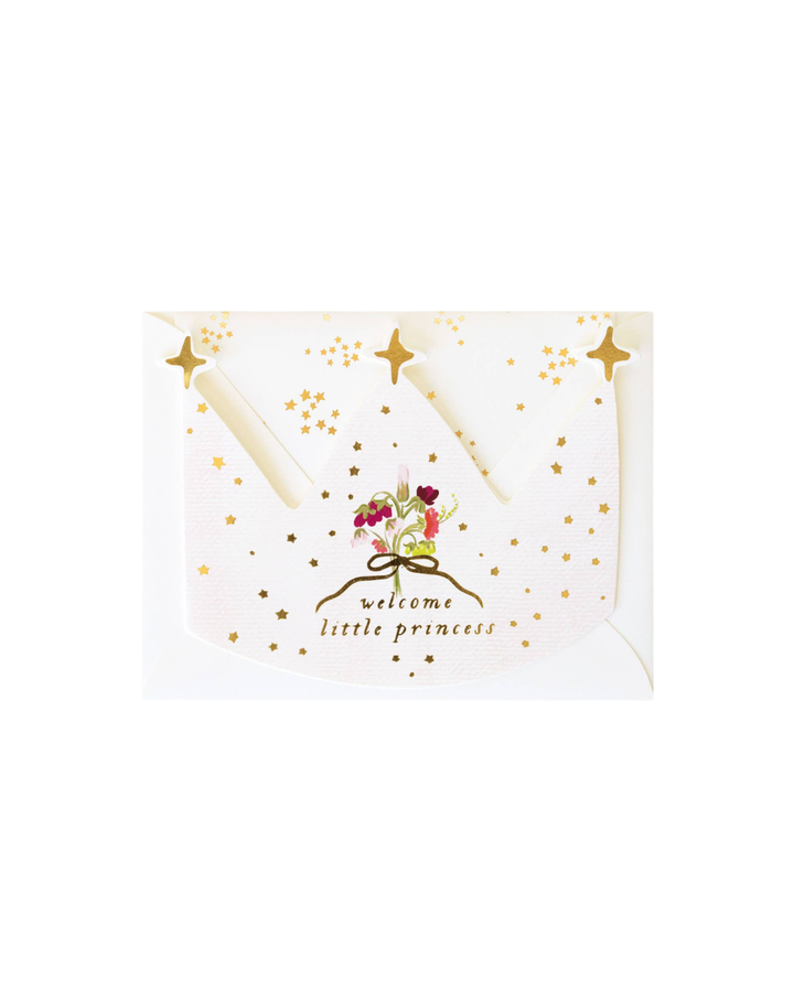 Welcome Little Princess Crown Baby Greeting Card