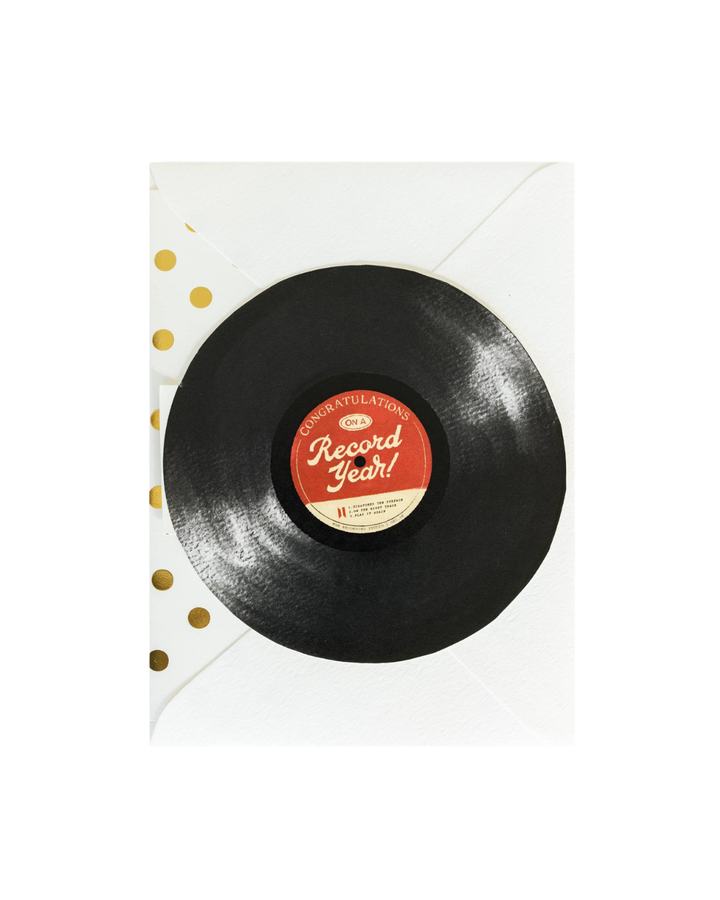 Record Year - Congratulations Greeting Card Vinyl Disc