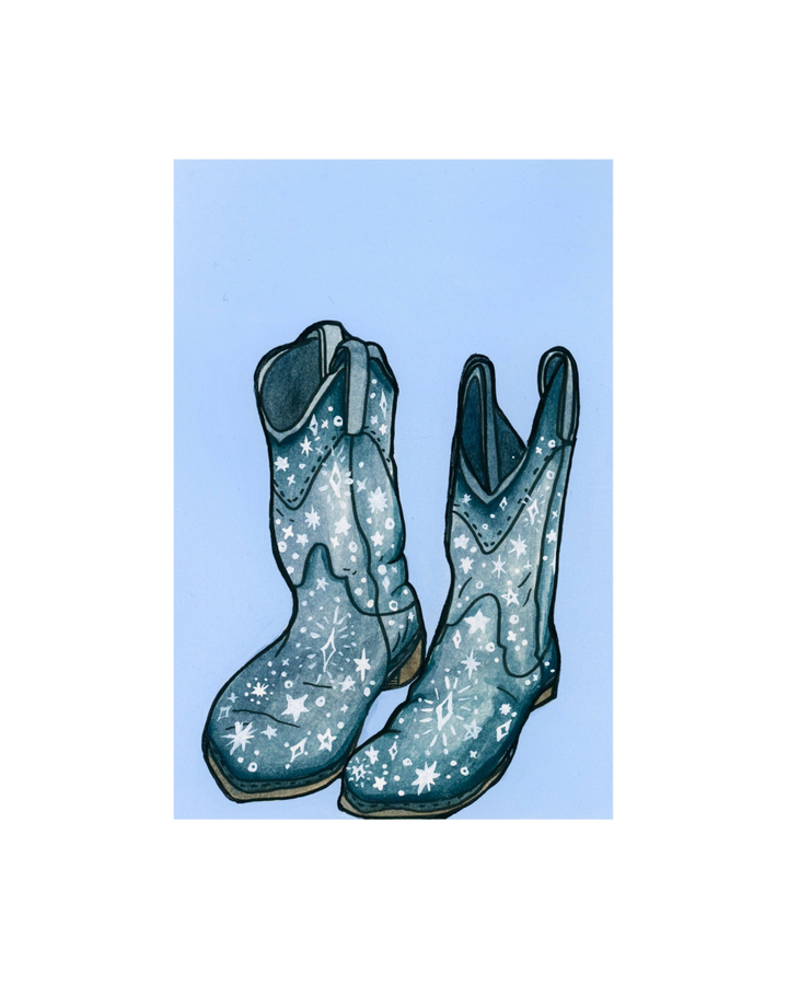Cosmic Cowboy Boots Art Print