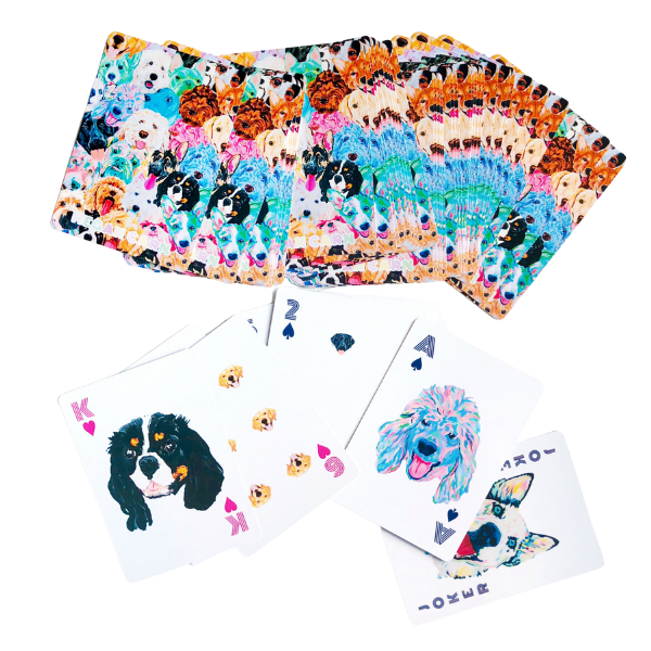 Colorful Dog Playing Cards