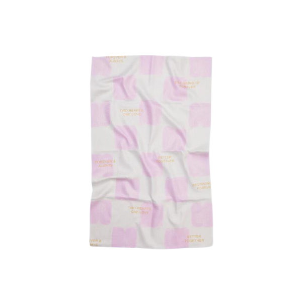 Pink Checkered Tea Towel Super Absorbent