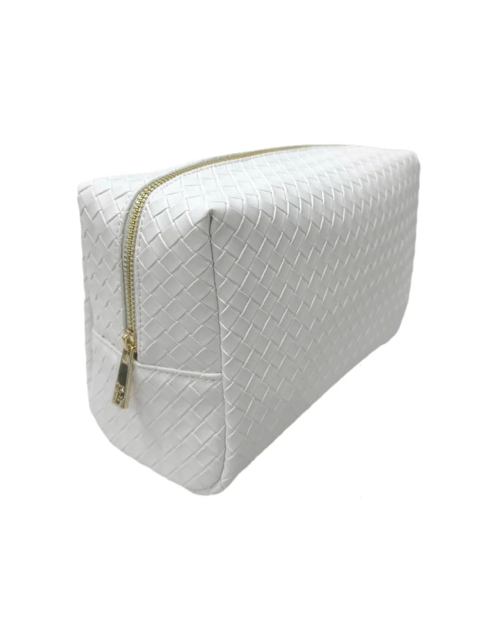 Woven Blanc Cosmetic Bag