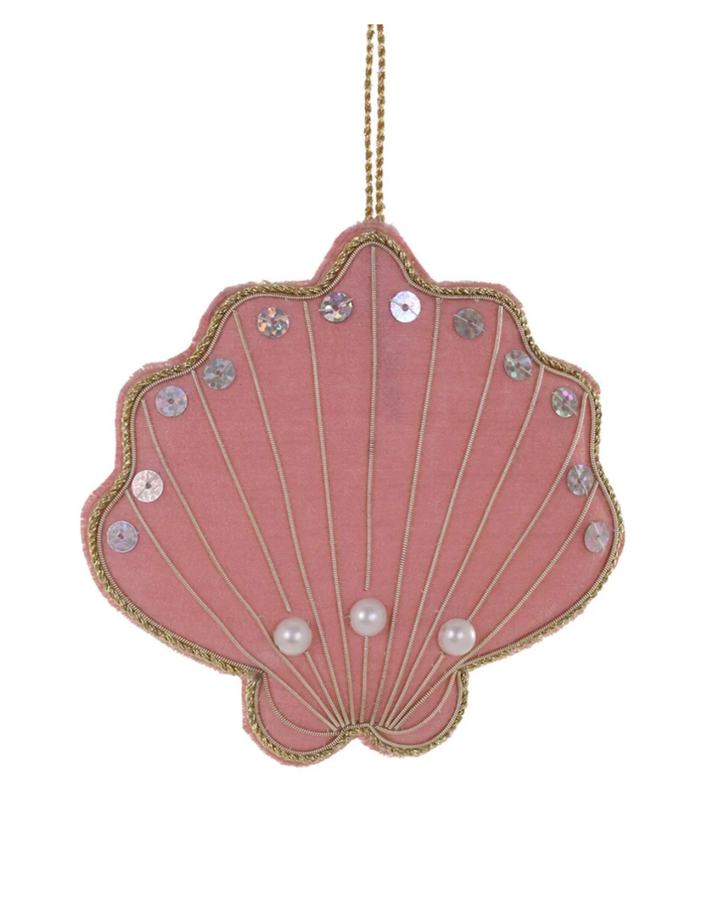 Tinsel Scallop Shell Ornament