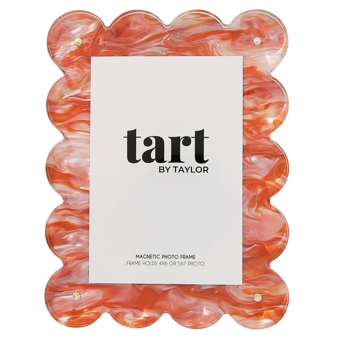 Orange Marbled Acrylic Picture Frame