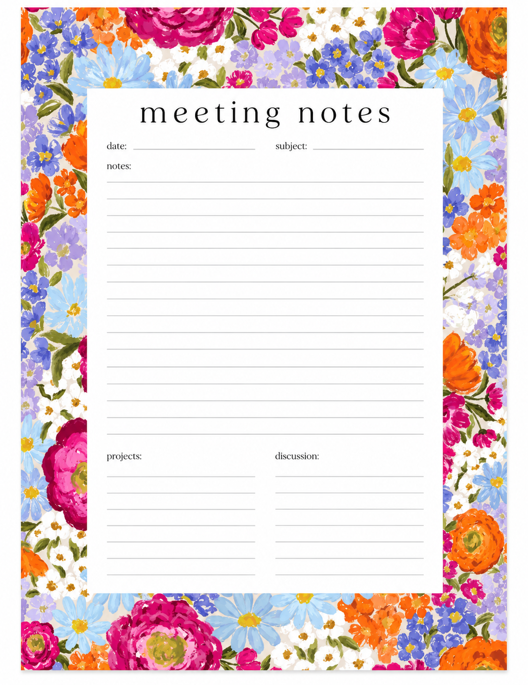 Primavera Meeting Notepad