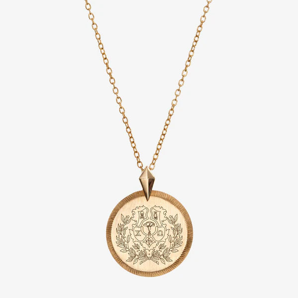 Greek Sunburst Crest Necklace