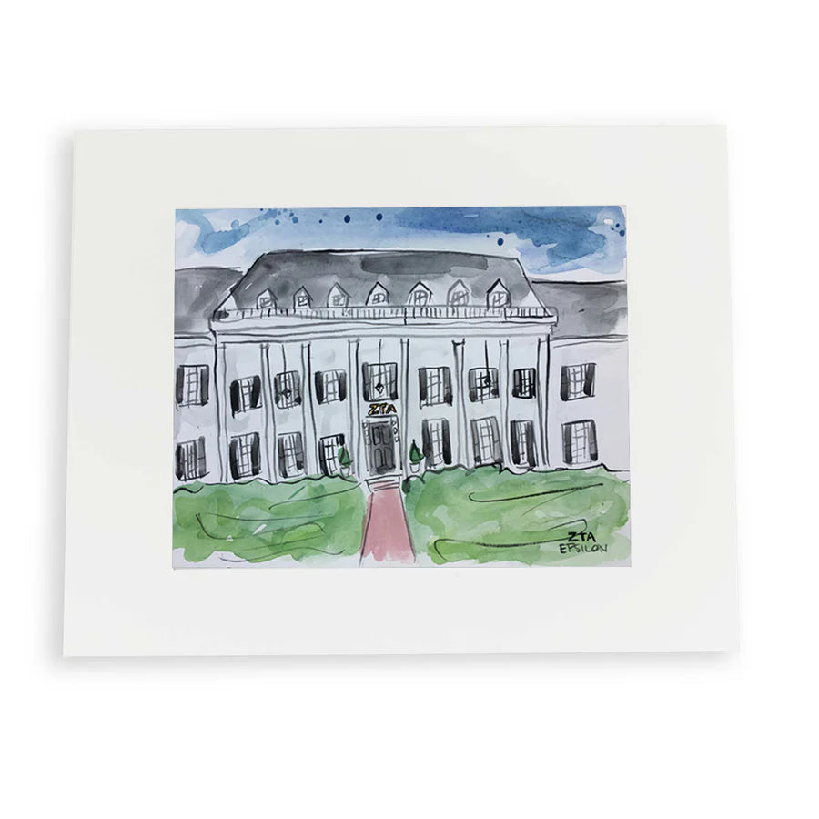 University of Arkansas Sorority House Print