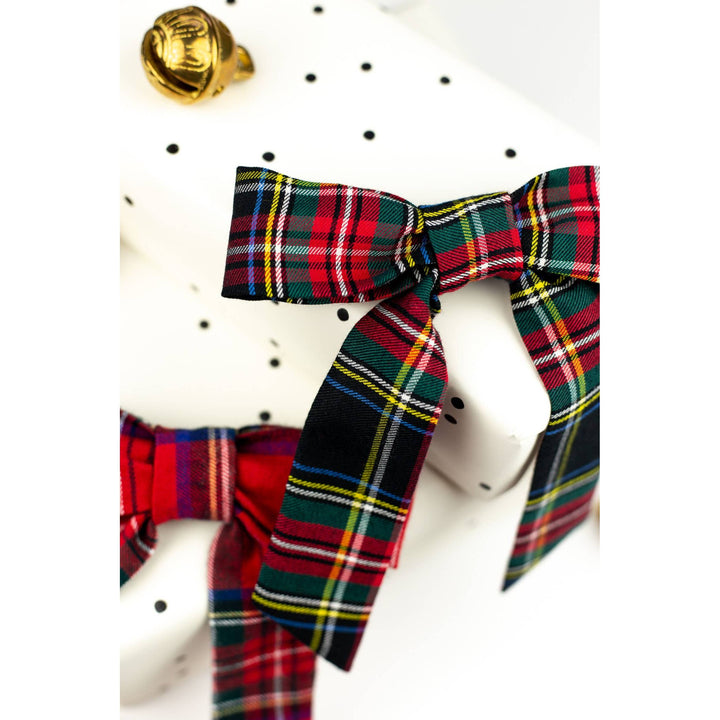 Bow Barrette Clip: Red Tartan