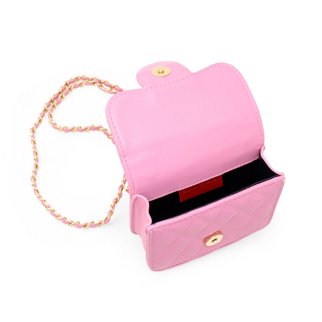 Pink Tiny Quilted Ballet Charm Handbag