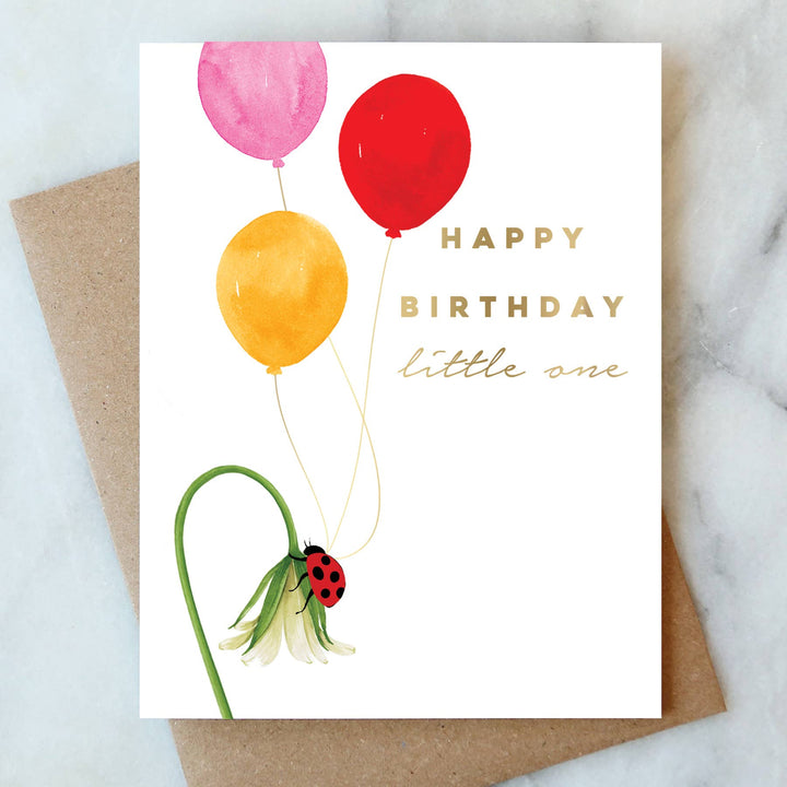 Lady Bug Balloons Birthday Greeting Card