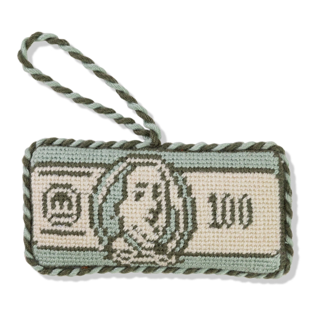 $100 Bill Needlepoint Icon Ornament