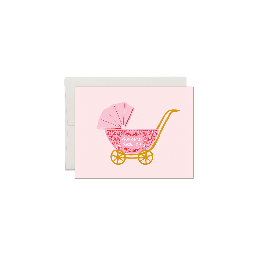 Welcome Little One Baby Carriage Card