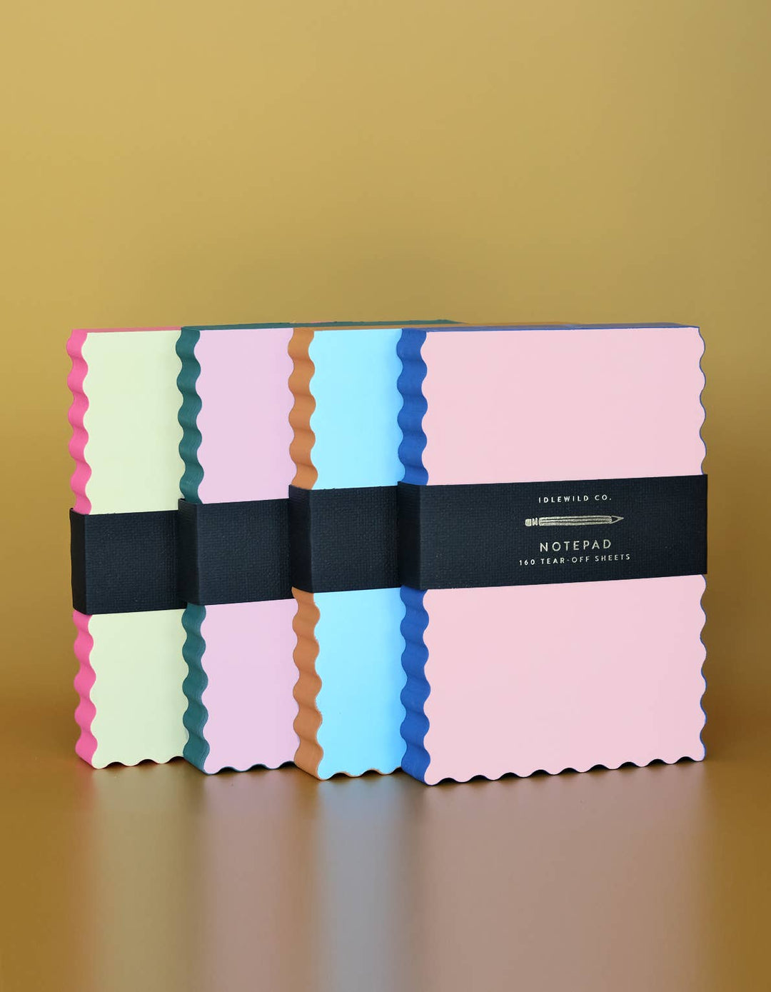 Citron + Hot Coral Edge Mini Wave Shaped Notepad
