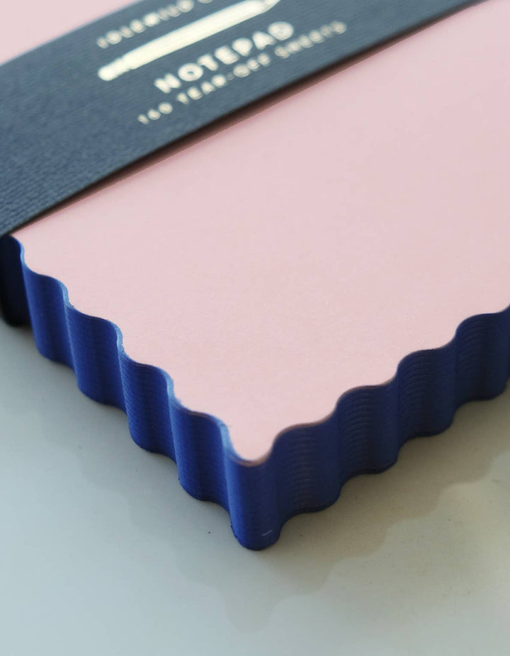 Peach + Indigo Edge Mini Wave Shaped Notepad